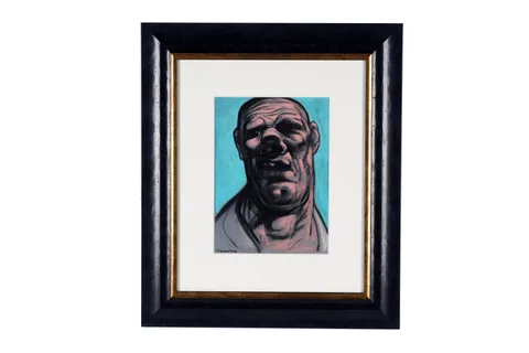 Peter Howson, The Pugilist in Blue, pastel