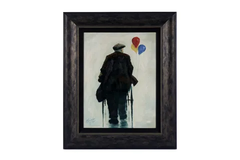 Alexander Millar, The balloon seller, oil on board