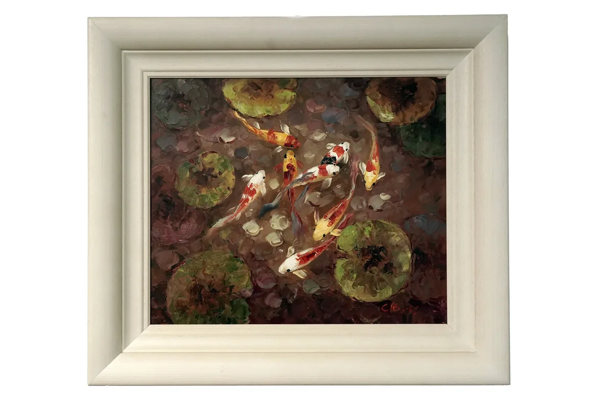 C. Lewis, Koi Carp, oil on canvas