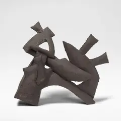 Henry Pim, 'Black sculpture', 1989, Hand-built stoneware, dry and metallic dark brown glaze over a textured body