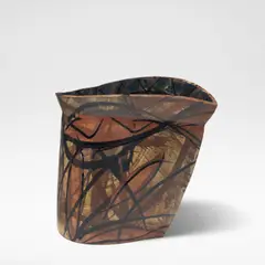 Alison Britton, Abstract vase, 1986, Stoneware, of high sided undulating form