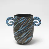 Felicity Aylieff, Two-handled vessel, circa 1990, Earthenware, of ovoid form