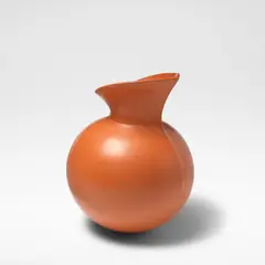 Magdalene Odundo, Vessel, 1983, Coiled earthenware, of globular form, the neck with a central vertical ridge and horizontal rib around the join
