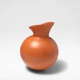Magdalene Odundo, Vessel, 1983, Coiled earthenware, of globular form, the neck with a central vertical ridge and horizontal rib around the join
