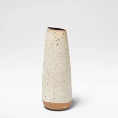 Joanna Constantinidis, Tapered vase, circa 1975, Stoneware, matte white glaze over a dry brown body