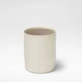 Edmund de Waal, 'Cylinder with False Base', circa 2003, Porcelain, shiny white glaze, the interior with false base and open centre revealing a shiny deep ochre glaze to the interior well