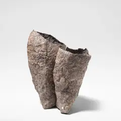Sara Radstone, 'Double Vessel', 1988, Stoneware, mottled purple and ochre glazes over a heavily textured ground