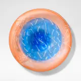 Steven Newell, Charger, circa 1987, Glass, overlaid and etched with motifs of a fisherman casting a net