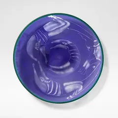 Steven Newell, Charger, 1987, Glass, overlaid and etched with motifs of circus acrobats and elephants