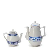 Dedham Pottery, "RABBIT" PATTERN TEAPOT AND COFFEE POT, glazed stoneware