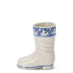 Dedham Pottery, "SWAN" PATTERN BOOT, glazed stoneware