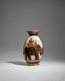 René Buthaud, Vase, craquelure glazed stoneware with gilt highlights, glaze mark 'RB'