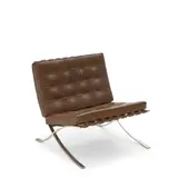 FOR KNOLL ASSOCIATES "BARCELONA" CHAIR by Ludwig Mies van der Rohe, 1929, stainless steel, sold Feb 2026