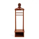 contemporary, mahogany, unmarked, ht. 60, base 18 x 16 in. by Memento Mori Carved Skull Valet, contemporary, mahogany, unmarked, ht, sold Feb 2026