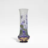 Daum Nancy, 'Violettes' vase, circa 1905, Mould-blown glass, acid etched and enamelled decoration