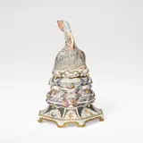 Gerhard Henning, for Royal Copenhagen, Porcelain, polychrome painted designs with gilt details