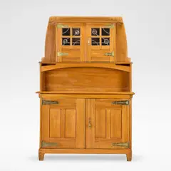 Gustave Serrurier-Bovy, 'Worker' buffet, circa 1904, Padouk, brass, glass, lead piping