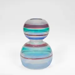 Carlo Scarpa, Rare vase, model no 4562, circa 1942, A fili and a fasce glass, of double gourd form