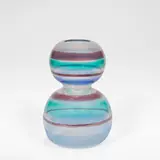 Carlo Scarpa, Rare vase, model no 4562, circa 1942, A fili and a fasce glass, of double gourd form