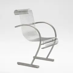 Shiro Kuramata, 'Sing Sing Sing' chair, designed 1985, Sandblasted and chromium-plated expanded mesh steel and tubular steel frame