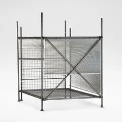 Ron Arad, '4-poster bed', 1986, Electrostatic powder-coated tubular steel, cast iron Kee-Klamp joints, structural wire mesh and aluminium blinds