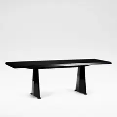 Jean Prouvé, for Vitra, High-pressure laminate tabletop with black surface coating, base in bent sheet steel with black powder-coated finish