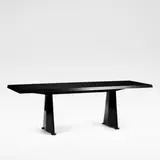 Jean Prouvé, for Vitra, High-pressure laminate tabletop with black surface coating, base in bent sheet steel with black powder-coated finish