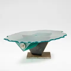 Danny Lane, Coffee table, Cut glass, steel, patinated steel