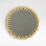 Oriel Harwood, Unique mirror, 1999, Mirrored glass, gilt wood frame with sculptural flame design