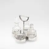 for Hukin & Heath by Christopher Dresser, 1879, Electroplated metal, facet-cut glass, comprising, offered Mar 2026