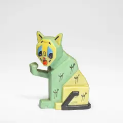 Louis Wain, Lucky Futurist Cat, designed circa 1915, executed circa 1930, Bisque porcelain, decorated in polychrome