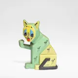 Louis Wain, Lucky Futurist Cat, designed circa 1915, executed circa 1930, Bisque porcelain, decorated in polychrome