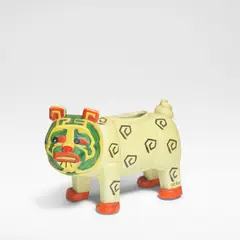 Louis Wain, 'Lucky Bully Bulldog', spill vase, designed circa 1915, executed circa 1930, Bisque porcelain, decorated in polychrome