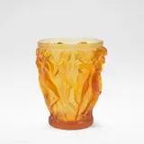 'Bacchantes Edition Anniversarie', vase, designed 1927, executed 2007 by René Lalique, Amber coloured glass, moulded in relief with maidens, sold Mar 2026