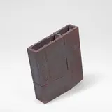 Jean-Claude Legrand, Leaning sculpture, Stoneware, dry black and purple oxides and engobes applied over a heavily textured and incised body