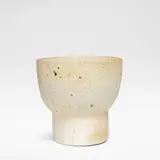 Paul Philp, Footed vessel, Stoneware, dry mottled cream and brown glazes over a textured body