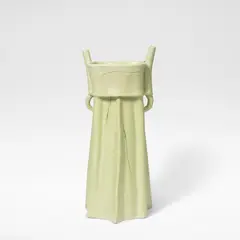 Alison Britton, Green pot, 2002, Earthenware, pale green slip and painted black linear designs