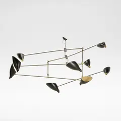 David Weeks Studio, 'Bottle Tiered Mobile No. 405', ceiling light, designed 2014, Powder-coated aluminium, nickel-plated aluminium, stainless steel, electrical fittings