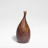 Pierre-Adrien Dalpayrat, Gourd vase, circa 1900, Stoneware, shiny red, orange, blue, and green glazes over a textured body