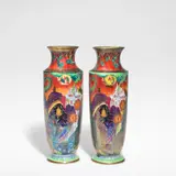 Daisy Makeig-Jones, 'Tree Serpent', pair of Fairyland lustre vases, model no. Z5360, circa 1925, Glazed earthenware