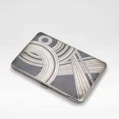 Gérard Sandoz, Cigarette case, circa 1925, Silver with enamel