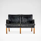 Kaare Klint, Two-seater sofa, model no. 5313, designed 1935, produced circa 1935-1945, Mahogany, leather