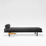 Jean Prouvé, and Charlotte Perriand, circa 1952, Painted steel, oak, fabric upholstery