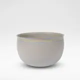 Alev Ebüzziya Siesbye, Bowl, 1983, Stoneware, matte grey-blue glaze with unglazed triple banding to interior and exterior rim