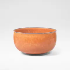 Alev Ebüzziya Siesbye, Bowl, 1982, Stoneware, shiny mottled orange glaze over a softly pitted body