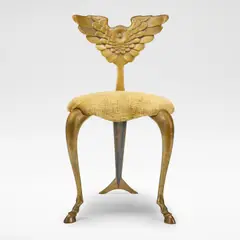 Mark Brazier-Jones, 'Pegasus', side chair, designed 1994, produced 1998, Patinated bronze, fabric upholstery