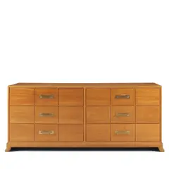 Tommi Parzinger, FOR CHARAK MODERN, walnut, brass, manufacturer's label in drawer