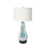 C.A.S. Vietri, TABLE LAMP, ceramic, enameled metal, fabric shade, single socket, unmarked