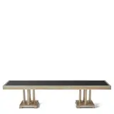 James Mont, Coffee Table, gilt-silver and carved wood, tinted mirror plate, unmarked
