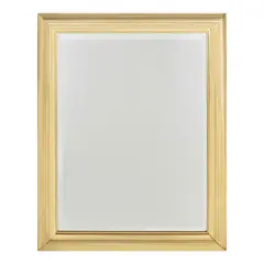 Regency Moderne, Large Artisan Mirror, molded and lacquered brass, beveled mirror glass, wood, unmarked